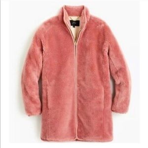 Faux fur fuzzy coat j crew